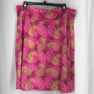 Tranquility by Colorado Clothing skirt pink & chartreuse paisley, size XXL